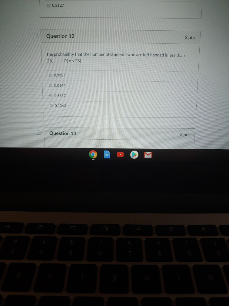 Solved D Question 11 3 pts Use the following information to | Chegg.com