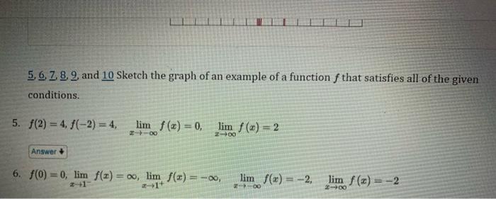 Solved 5, 6, 7, 8, 9, and 10 Sketch the graph of an example | Chegg.com