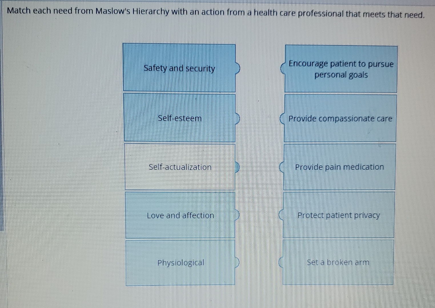 Solved Match each need from Maslow's Hierarchy with an | Chegg.com