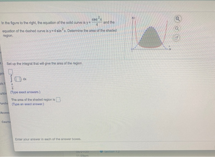 Solved In the figure to the right, the equation of the solid | Chegg.com