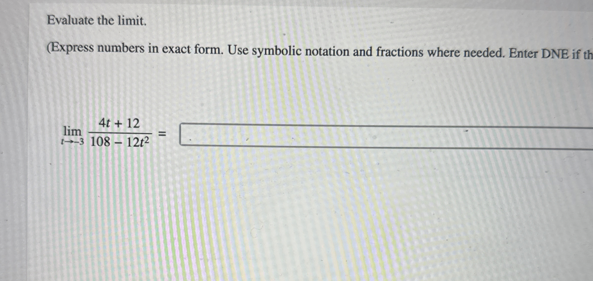 Solved Evaluate the limit.(Express numbers in exact form. | Chegg.com