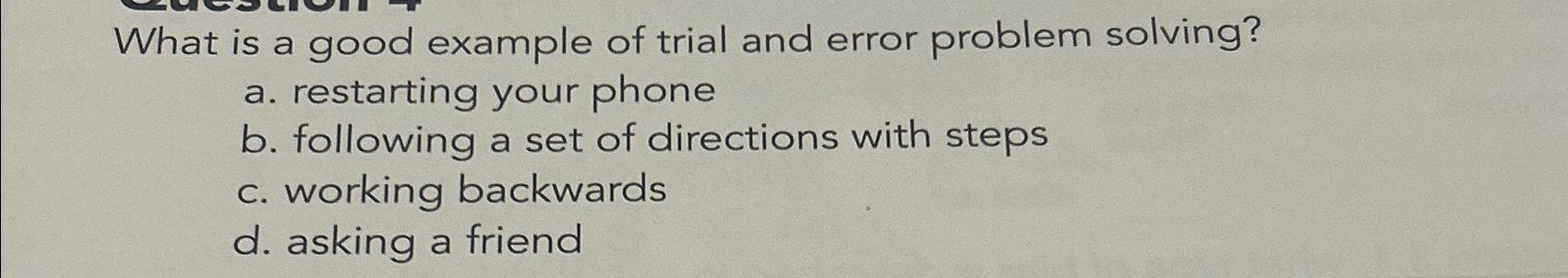 Solved What is a good example of trial and error problem | Chegg.com