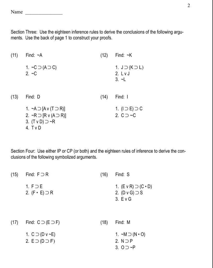 Section One: For each of the following lists of | Chegg.com