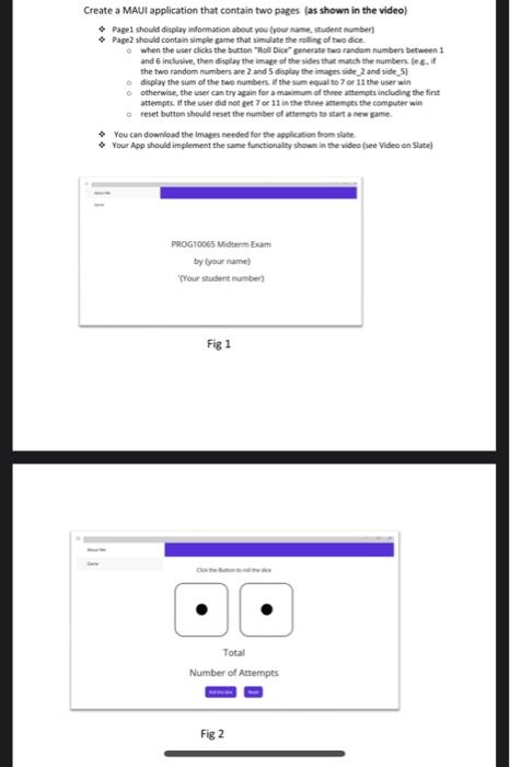 Solved Create a MAUI application that contain two pages (as | Chegg.com