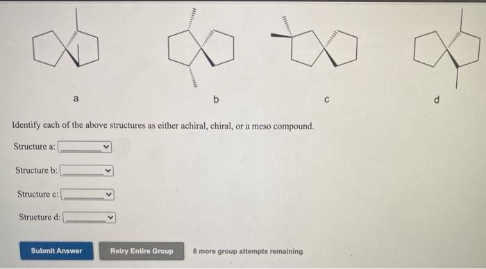 Solved ty a b С d Identify each of the above structures as | Chegg.com