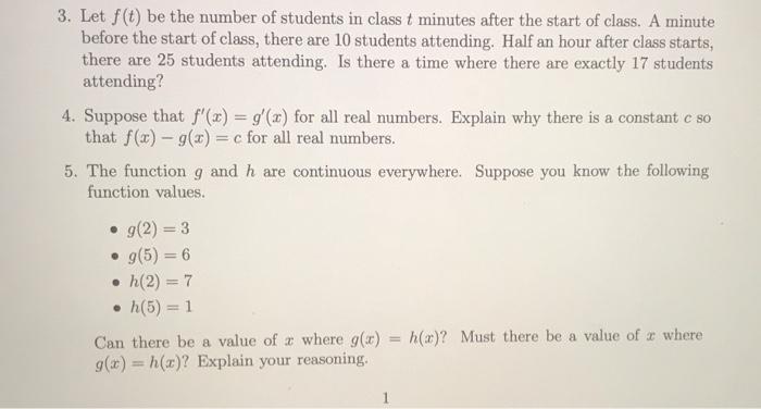 Solved 3 Let F T Be The Number Of Students In Class T M Chegg Com