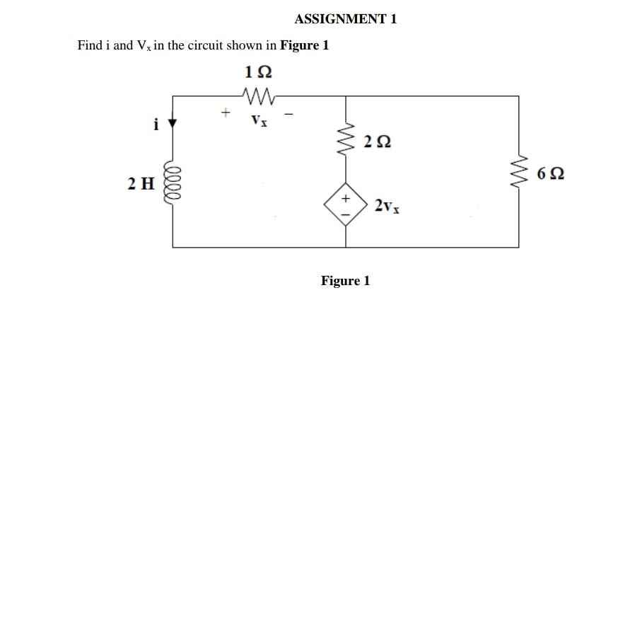 Solved Find i and Vx in the circuit shown in Figure 1 Figure | Chegg.com
