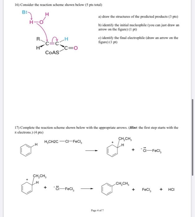Solved 16) Consider the reaction scheme shown below (5 pts | Chegg.com