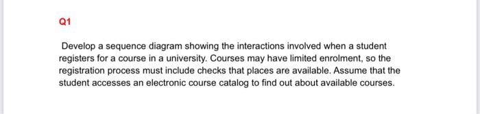 Solved Q1 Develop a sequence diagram showing the | Chegg.com