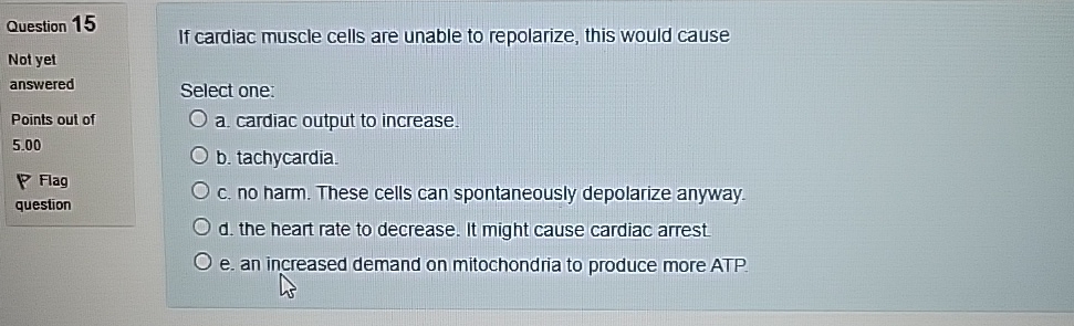 Solved Question 15Not yet answeredPoints out of 5.00Flag | Chegg.com