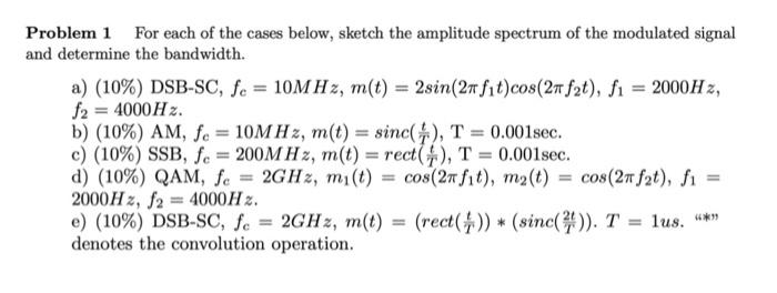 Solved Problem 1 For Each Of The Cases Below, Sketch The | Chegg.com