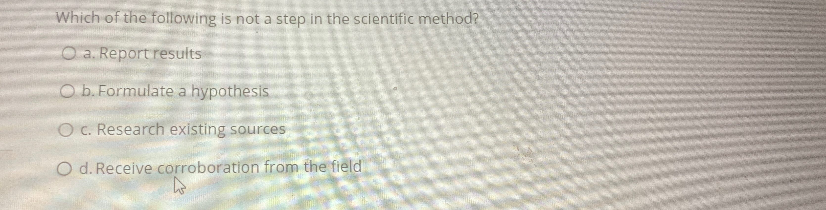 Solved Which of the following is not a step in the | Chegg.com