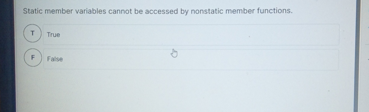 Solved Static member variables cannot be accessed by | Chegg.com