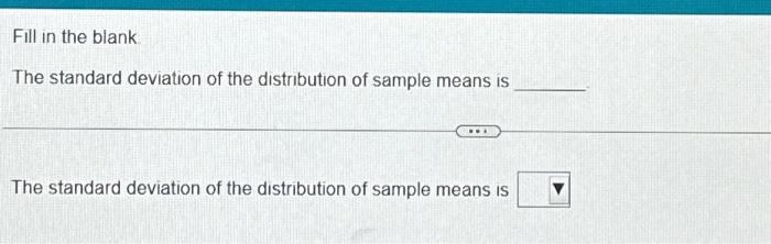 distribution of sample means standard deviation