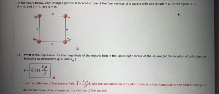 Solved In the figure below, each charged particle is located | Chegg.com