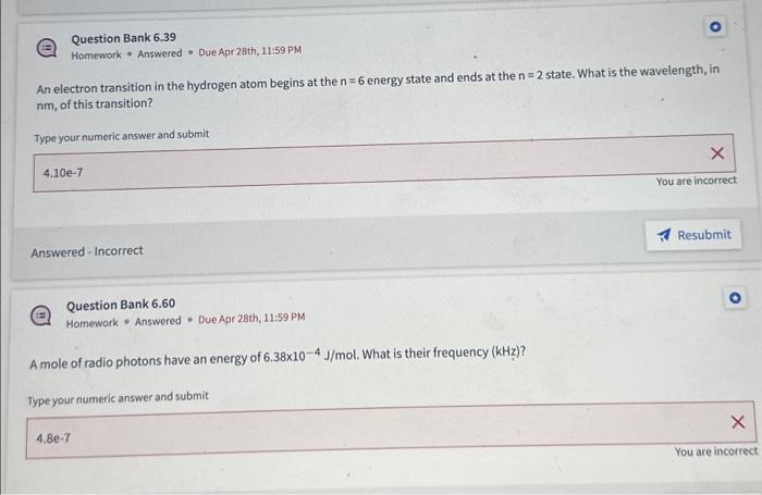 Question Bank 6.39 Homework Answered Due Apr 28th, | Chegg.com