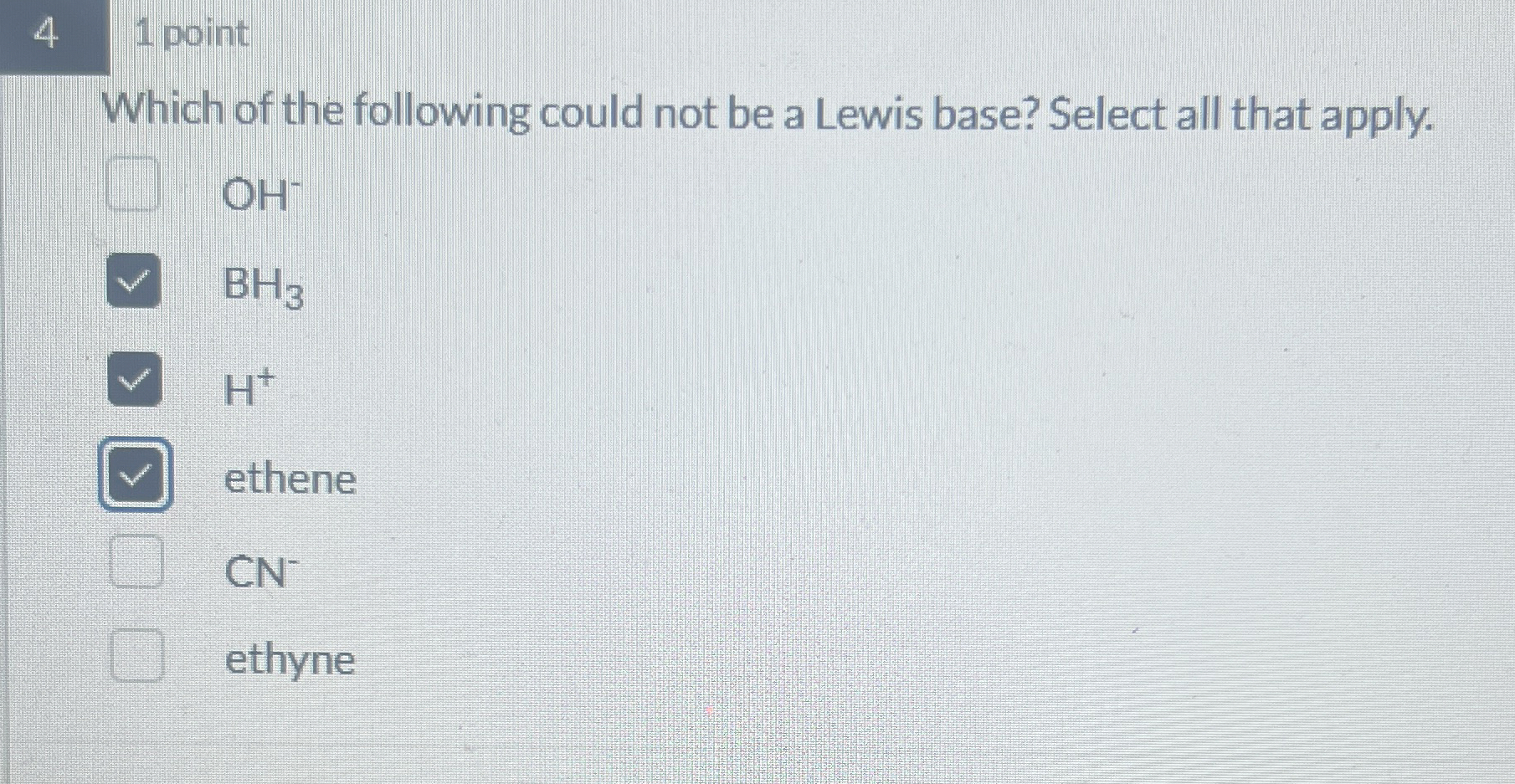 Solved 41 ﻿pointWhich of the following could not be a Lewis | Chegg.com