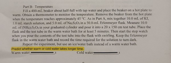 Solved Factors Affecting the Rate of a Chemical Reaction | Chegg.com