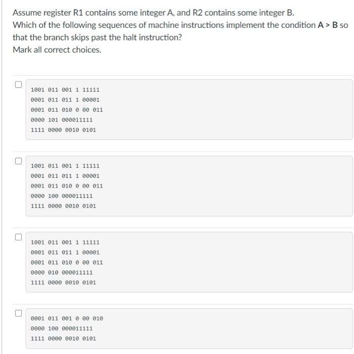 Solved Assume Register R1 Contains Some Integer A, And R2 | Chegg.com