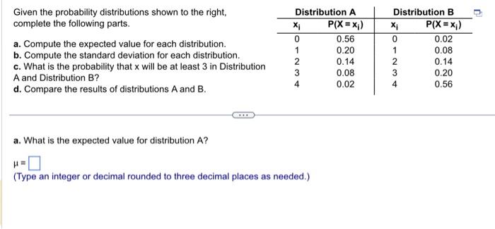 Solved Given The Probability Distributions Shown To The | Chegg.com