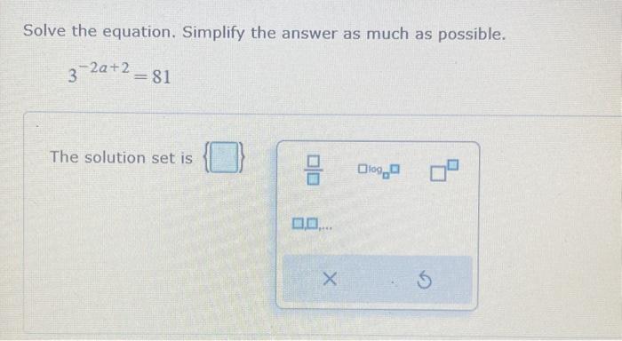 Solved Solve the equation. Simplify the answer as much as | Chegg.com