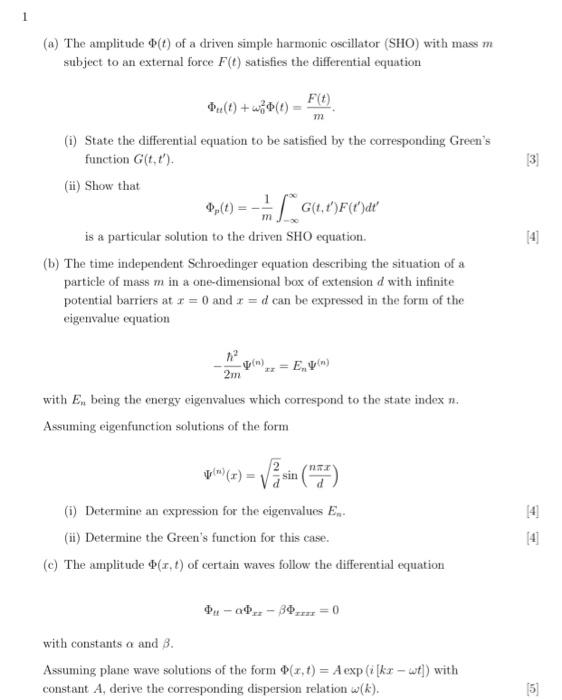 Solved Mathematical Physics. Please check available marks | Chegg.com