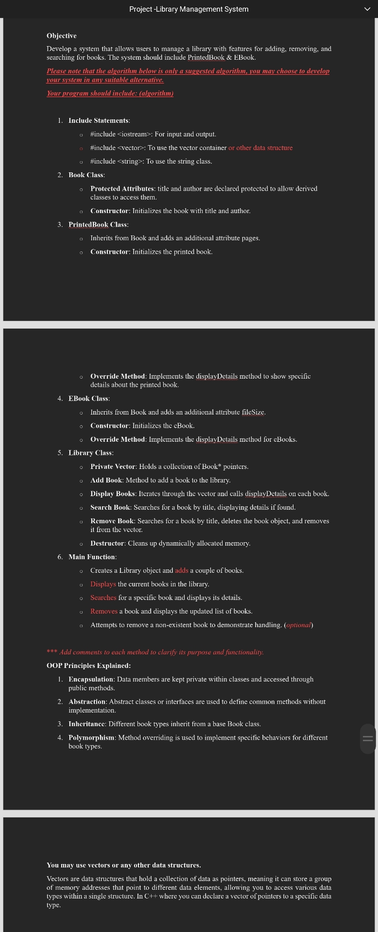 Solved Project -Library Management SystemObjectiveDevelop a | Chegg.com