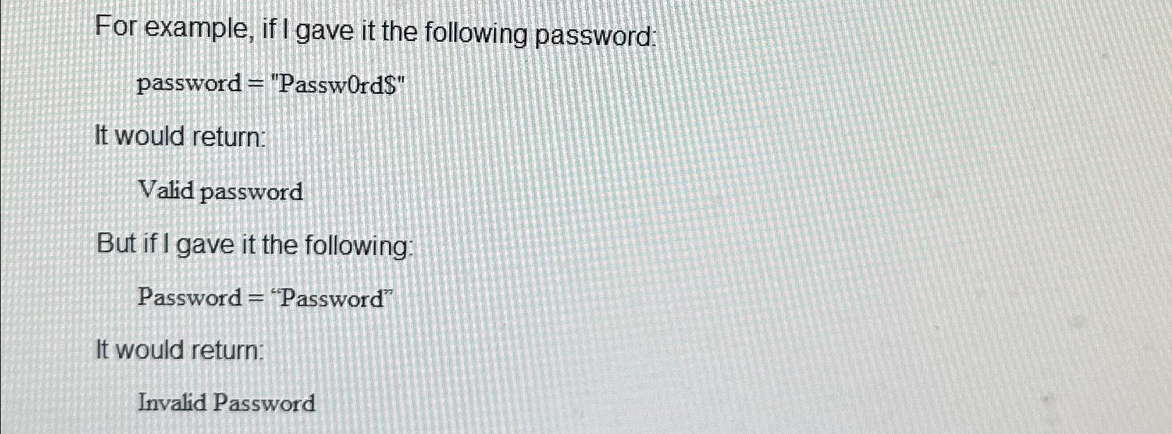 Solved For example, if I gave it the following | Chegg.com