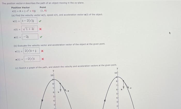 Solved The position vector describes the path of an object | Chegg.com