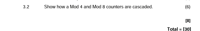 Solved 3.2 ﻿Show how a Mod 4 ﻿and Mod 8 ﻿counters are | Chegg.com