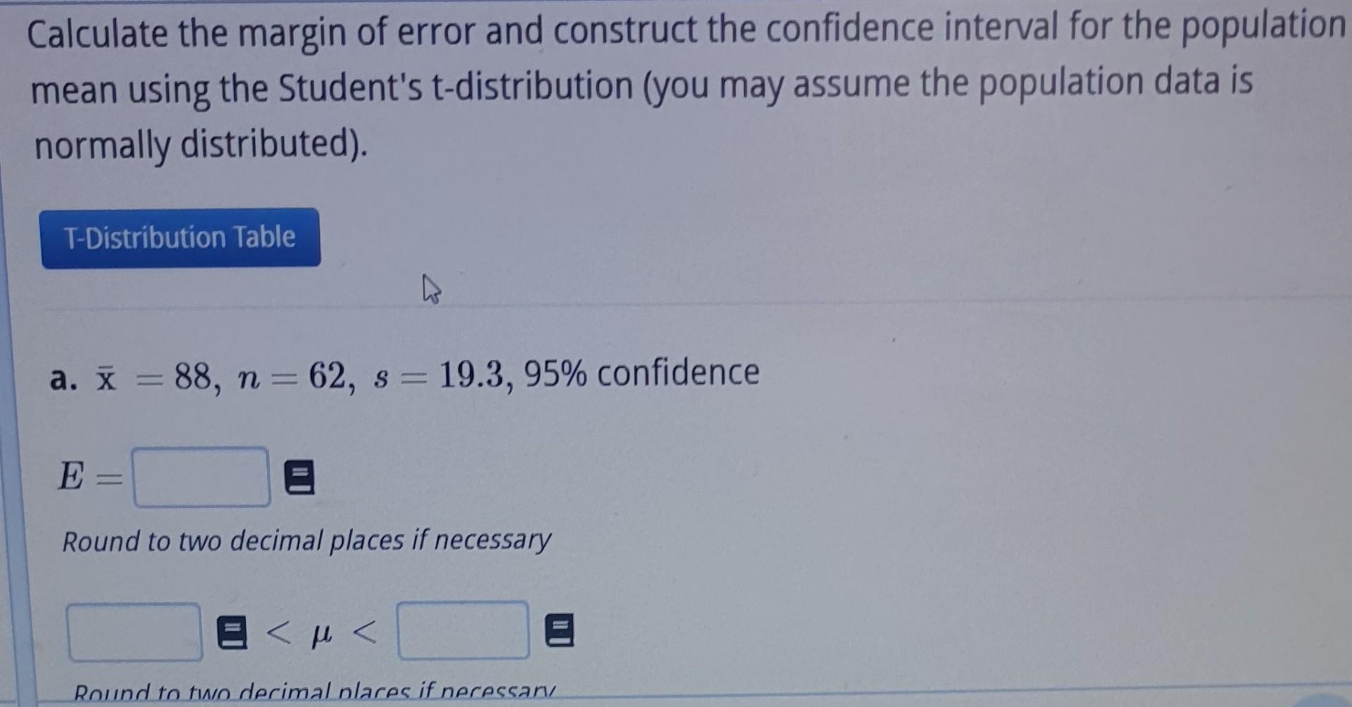 Solved Calculate The Margin Of Error And Construct The Chegg Solved Calculate The Margin Of Error And Construct The Chegg