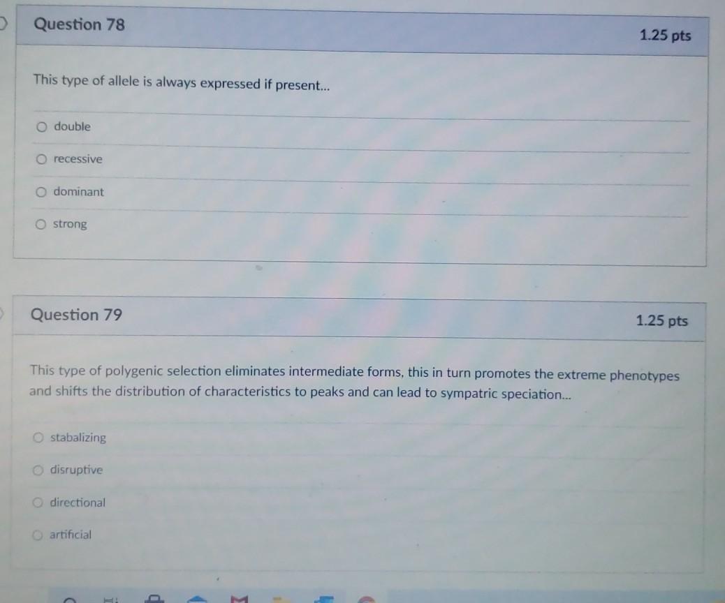 Solved Question 84 1.25 pts This type of mutation to DNA | Chegg.com