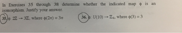 Solved In Exercises 35 through 38 determine whether the | Chegg.com