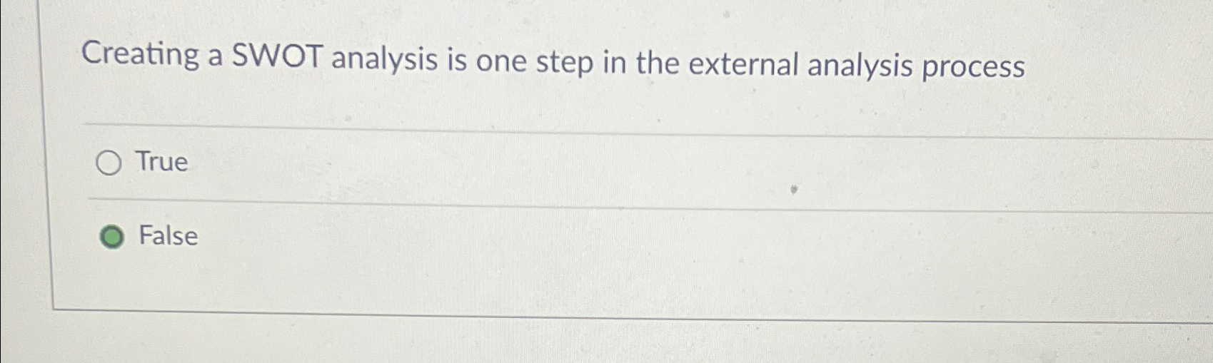 Solved Creating A Swot Analysis Is One Step In The External Chegg Com