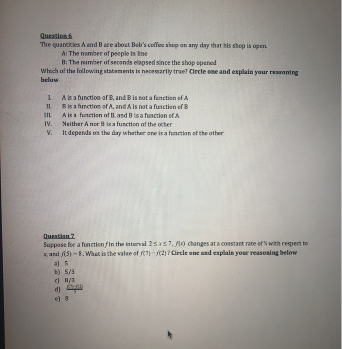 Solved Question 6 The Quantities A And B Are About Bob's | Chegg.com