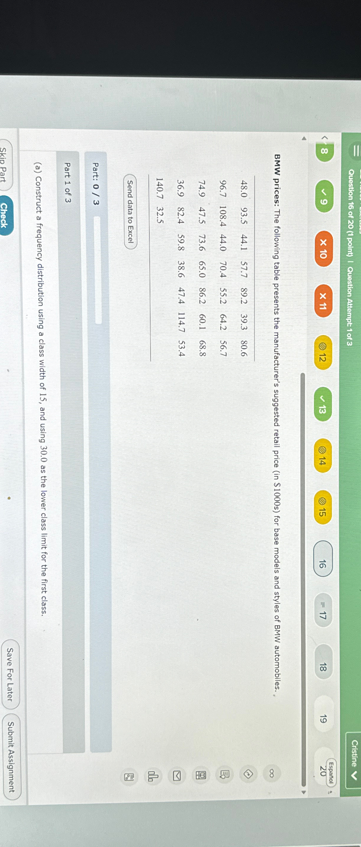 Solved Question 16 ﻿of 20 (1 ﻿point) ﻿I Question Attempt 1 | Chegg.com