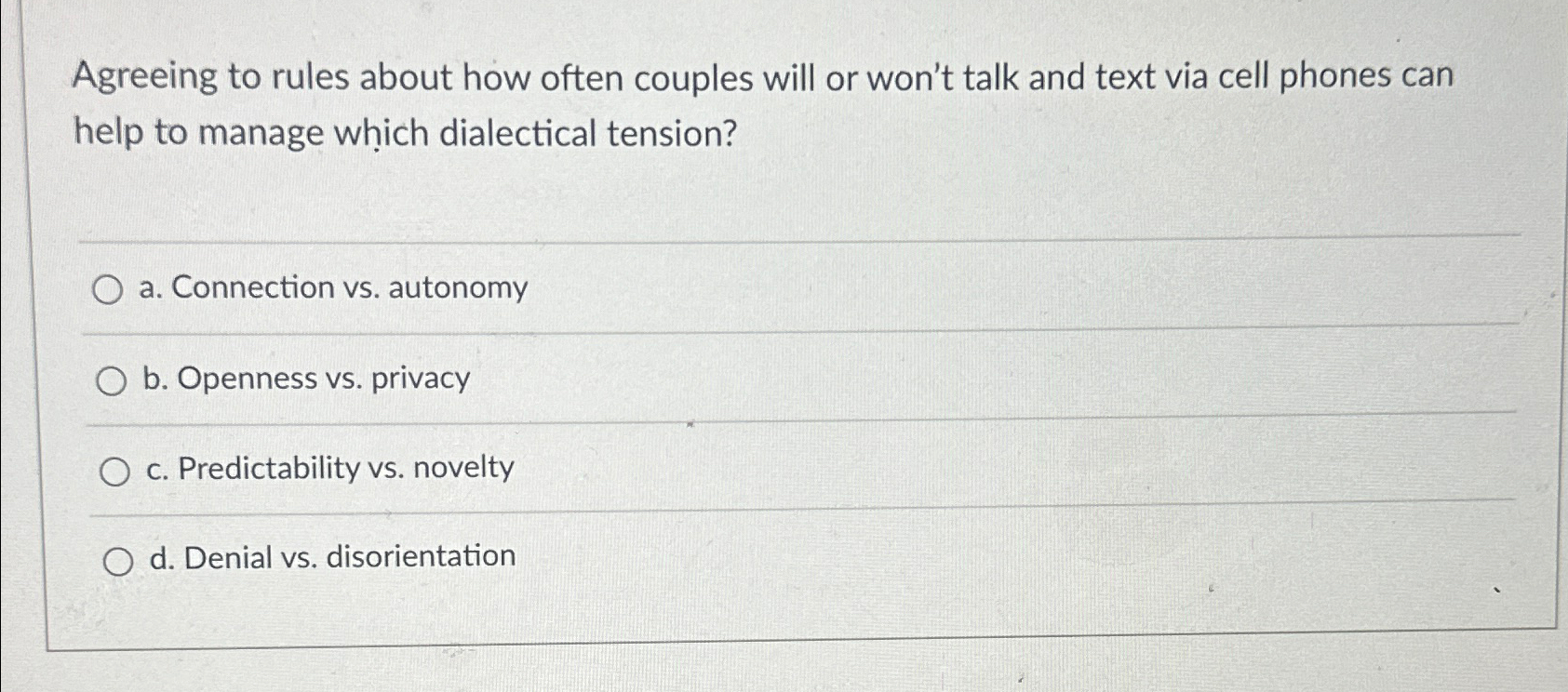 Solved Agreeing to rules about how often couples will or