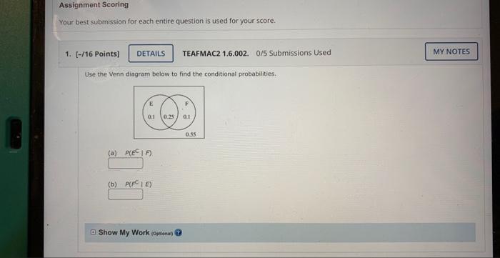 Solved Use The Venn Diagram Below To Find The Conditional | Chegg.com