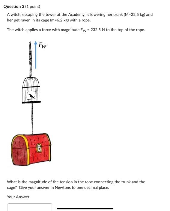 Solved Question 3 (1 point) A witch, escaping the tower at | Chegg.com