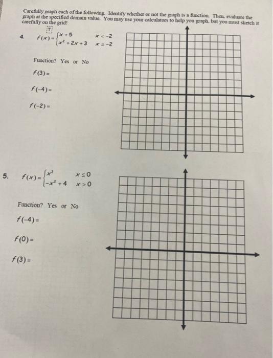 Solved PIECEWISE FUNCTIONS WITH QUADRATICS WORKSHEET | Chegg.com