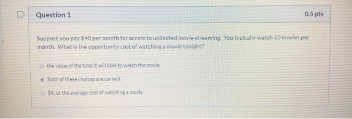 Solved Question 1 0 5 Pts Suppose You Pay 40 Per Month F Chegg Com