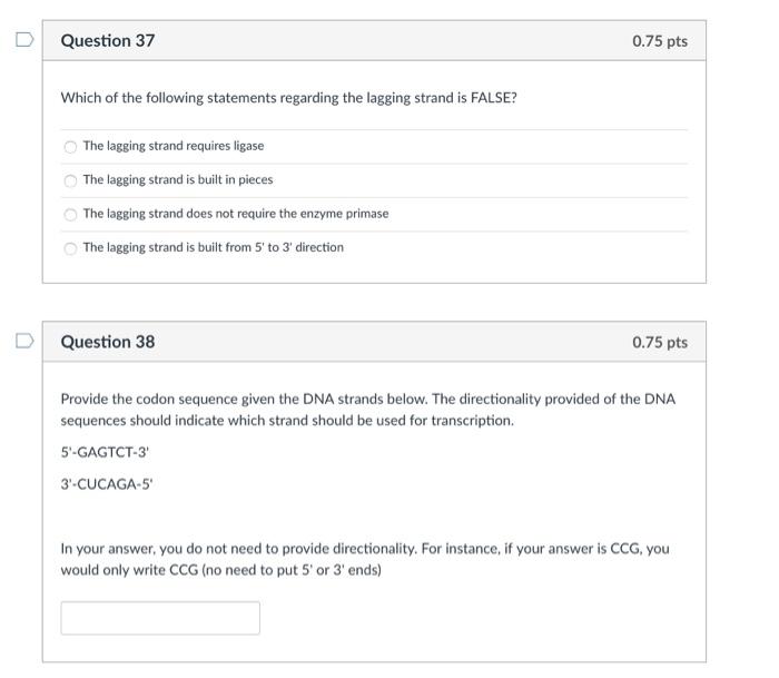 Solved Question 37 0.75 pts Which of the following | Chegg.com