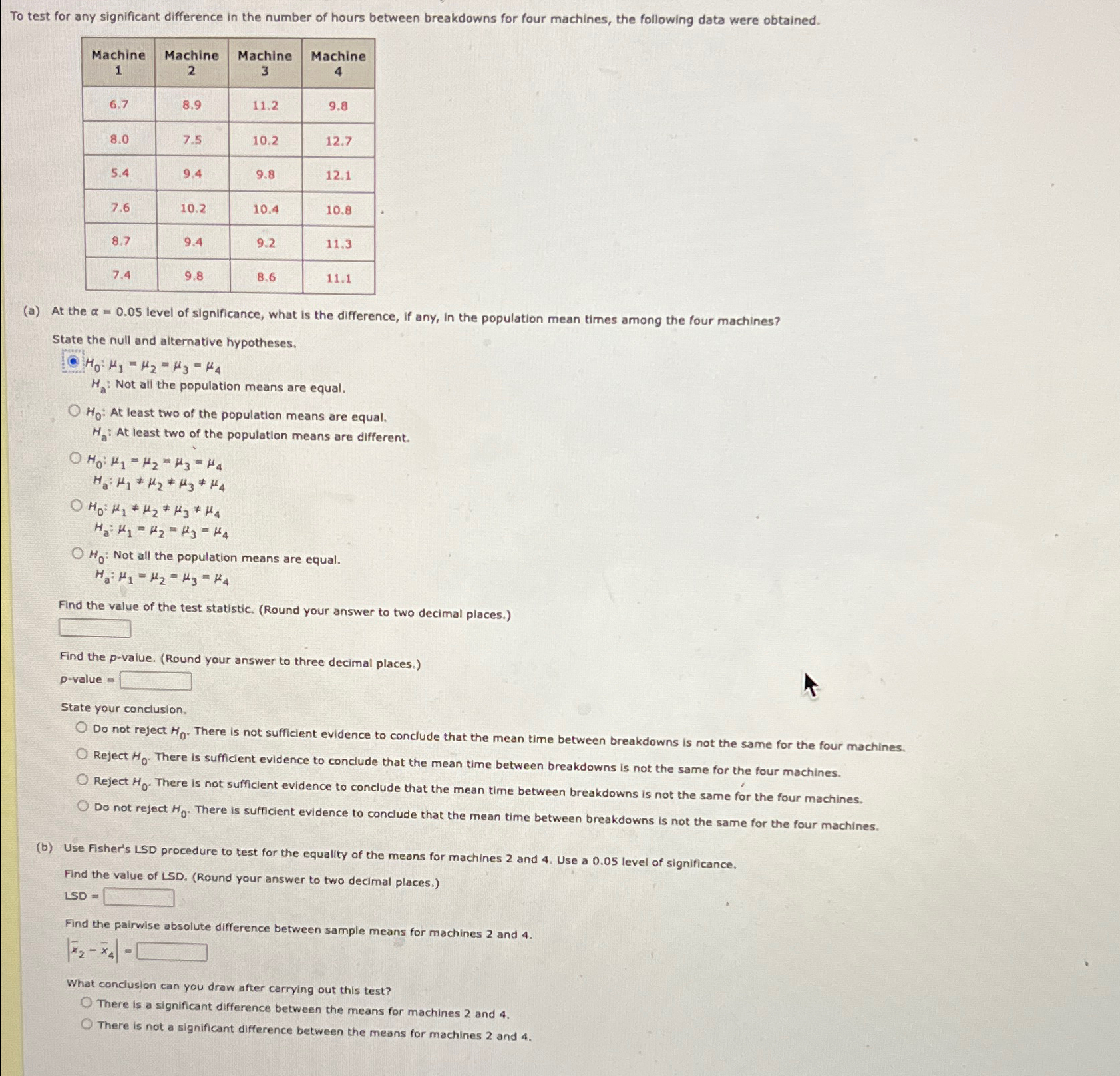 Solved To test for any significant difference in the number | Chegg.com