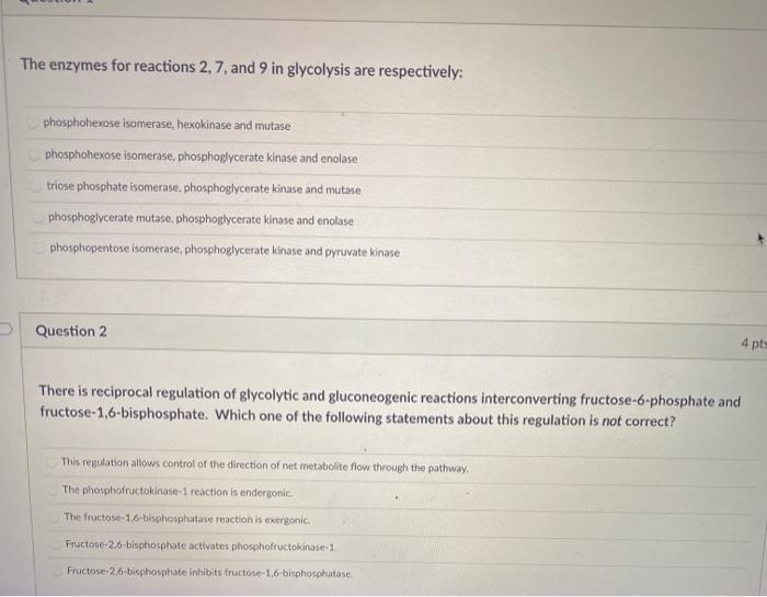 Solved The enzymes for reactions 2,7, and 9 in glycolysis | Chegg.com
