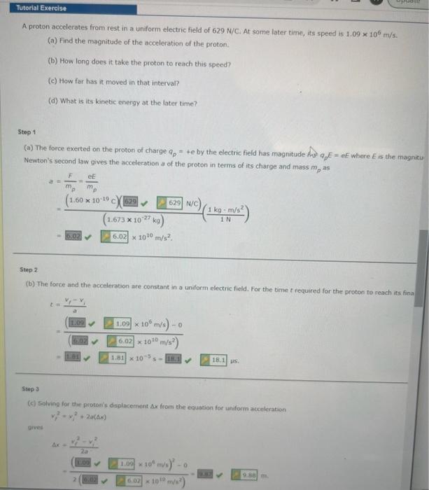 Solved (d) The kinetic energy of the proton at the end of | Chegg.com