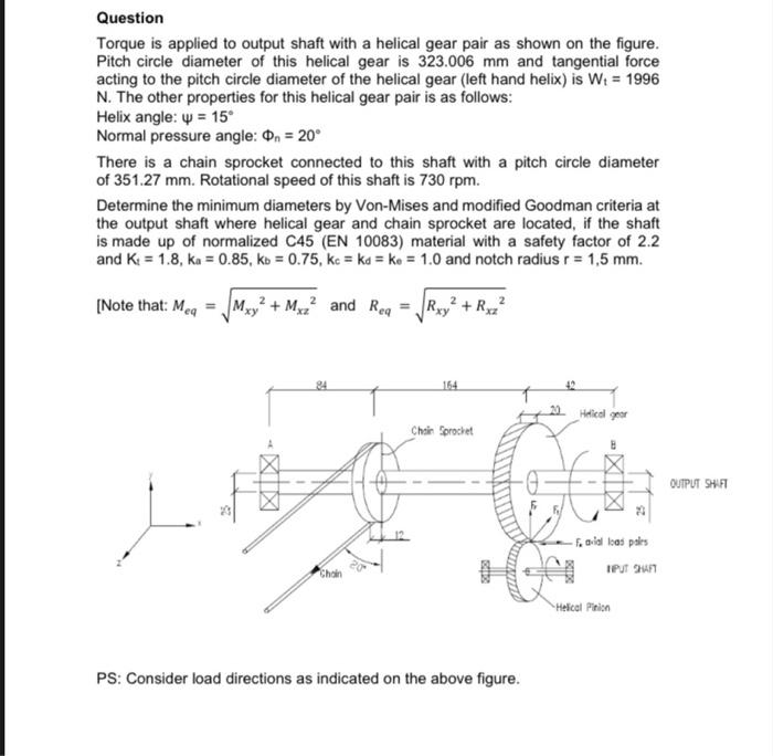 Solved Question Torque is applied to output shaft with a | Chegg.com