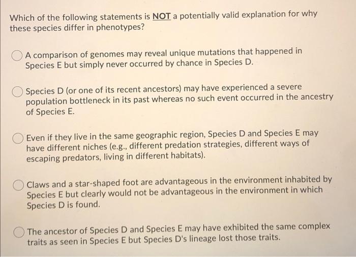 Solved The images below depict two species in the same | Chegg.com
