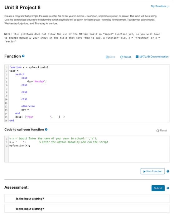 Solved Unit 8 Project 8 My Solutions Create a program that | Chegg.com