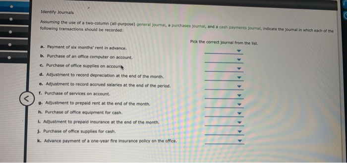 Solved Identify Journals Assuming the use of a two-column | Chegg.com