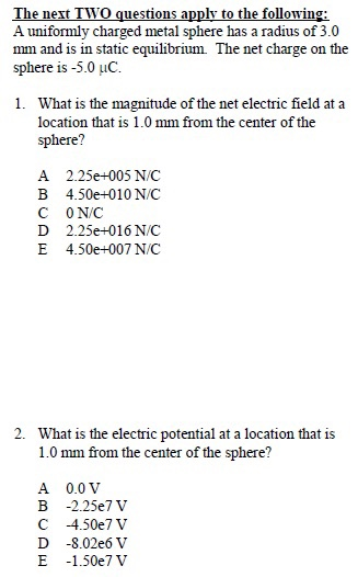 Solved The answer for 1 is C and for 2 is E. Can someone | Chegg.com